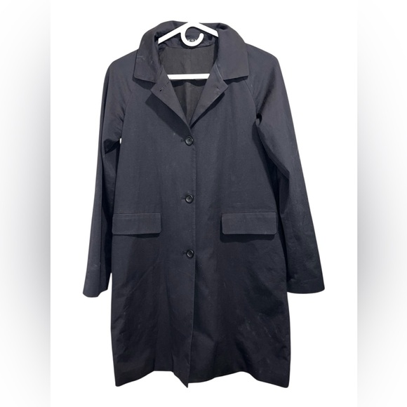 Theory Black Trench Coat - Picture 2 of 8
